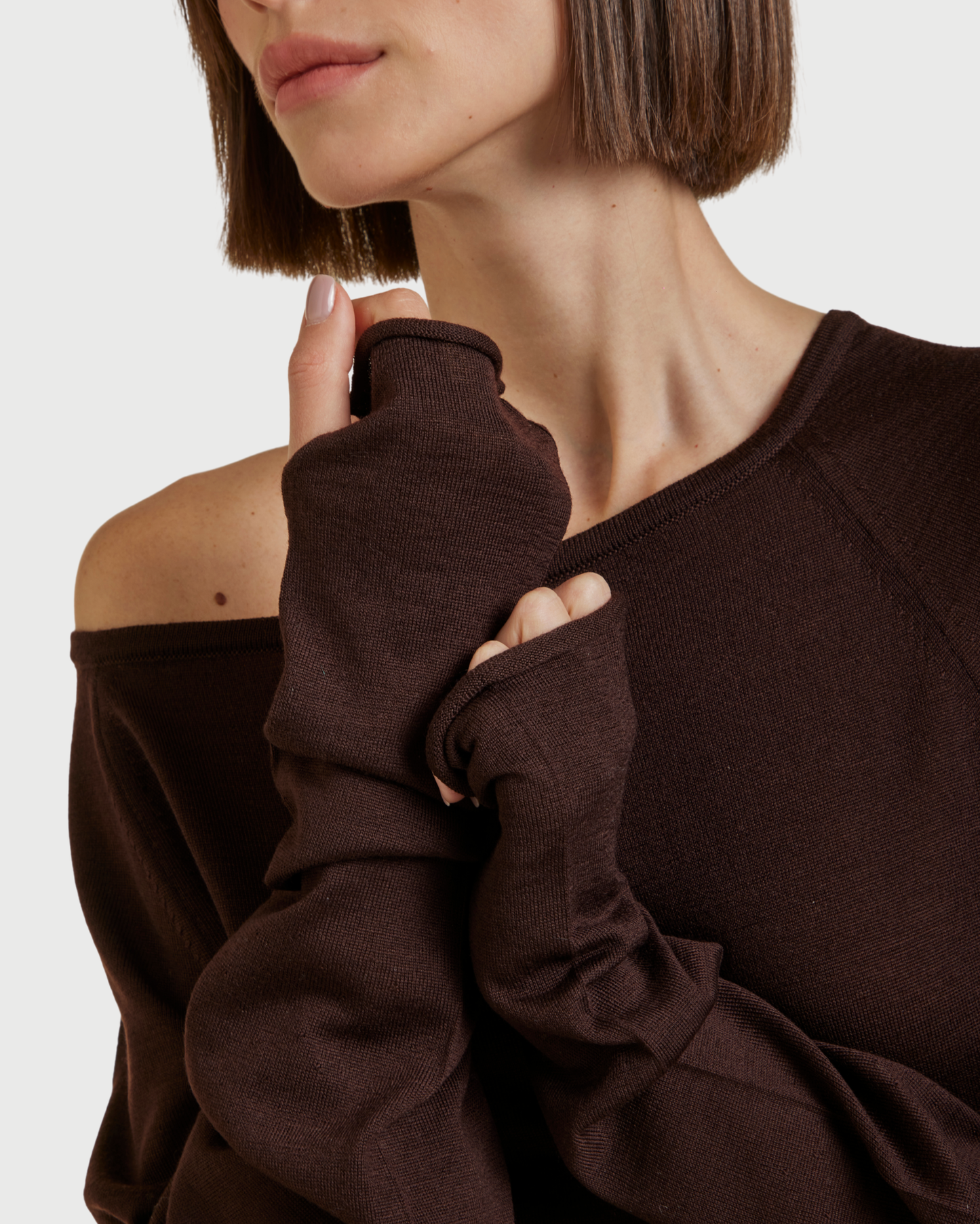 Merino wool boat neck sweater