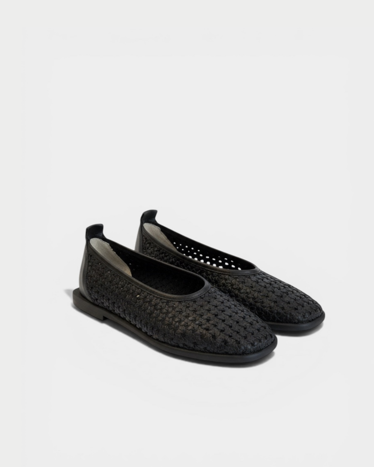Geflochtene Ballerinas aus Leder