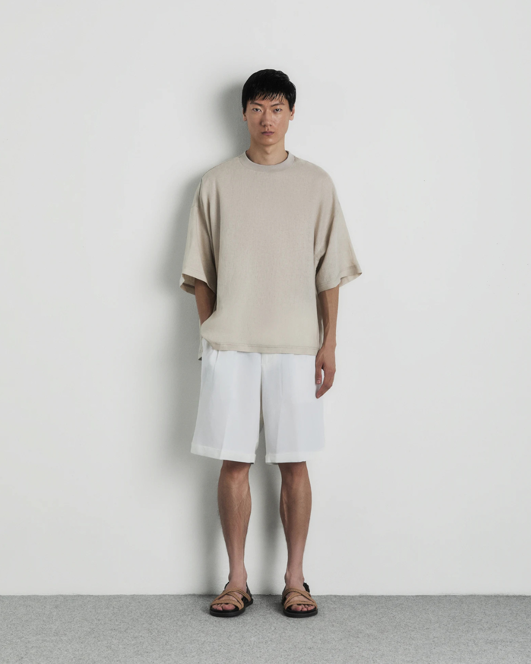 Oversize-Leinen-T-Shirt
