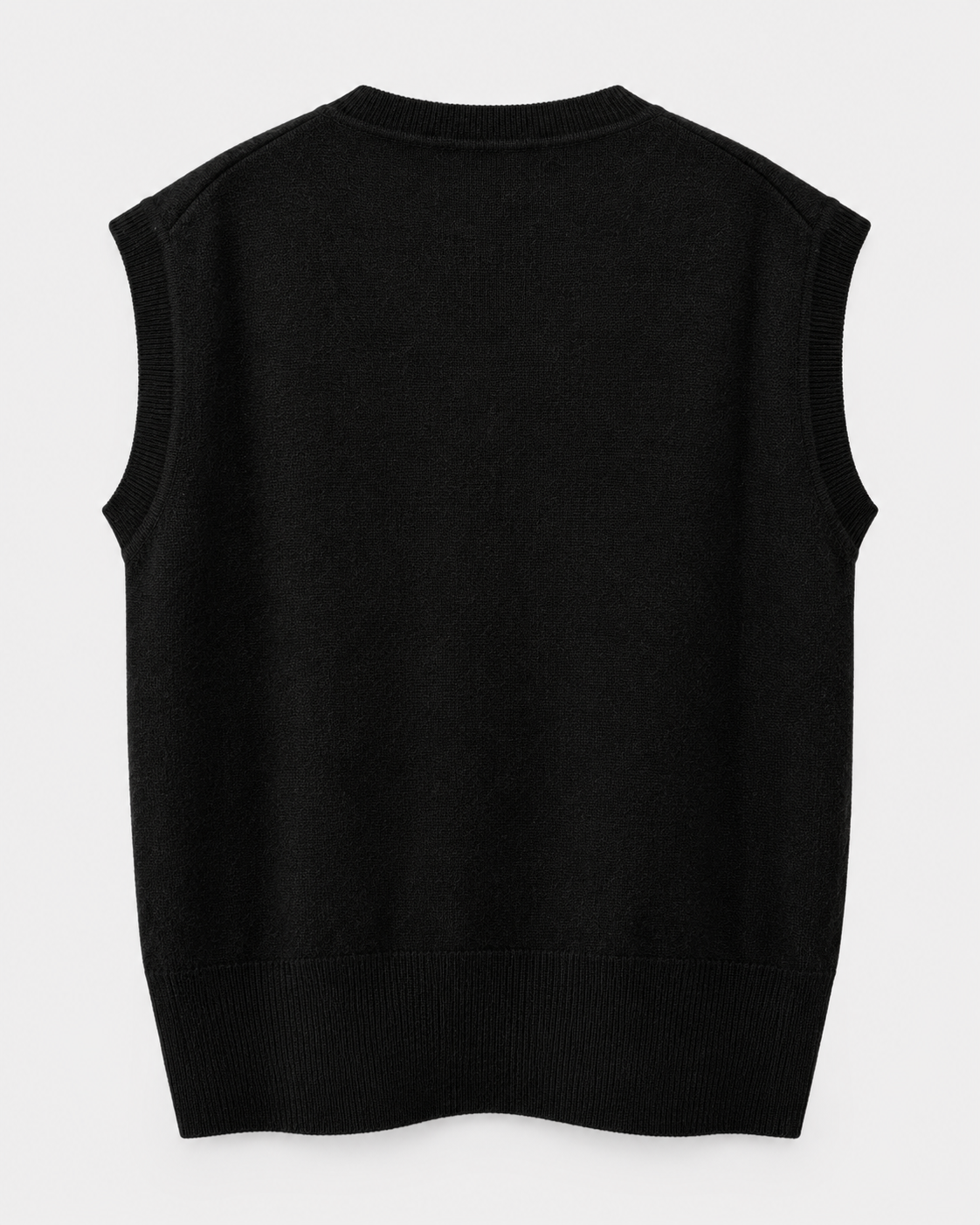 Gilet, rasato, misto cashmere, tinto filo