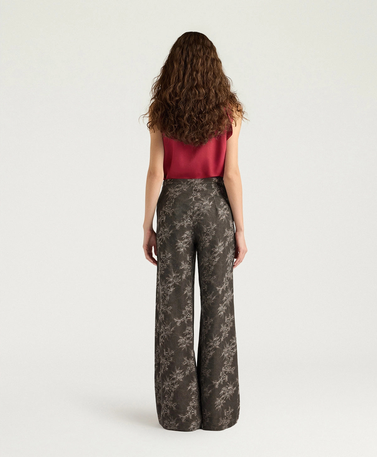 Pantaloni candeo in jacquard di viscosa