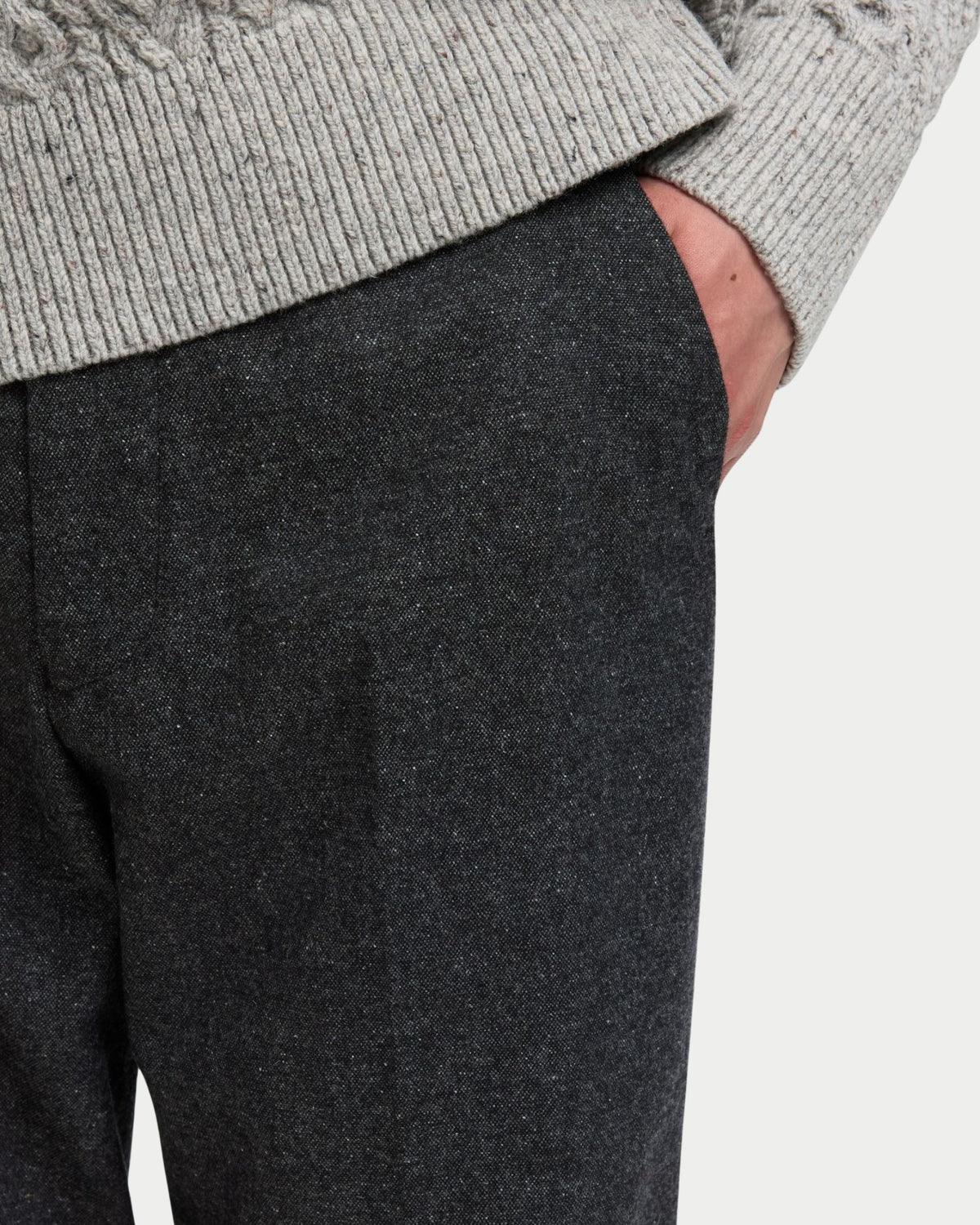 Loose-Fit-Hose aus strukturiertem Wollgemisch