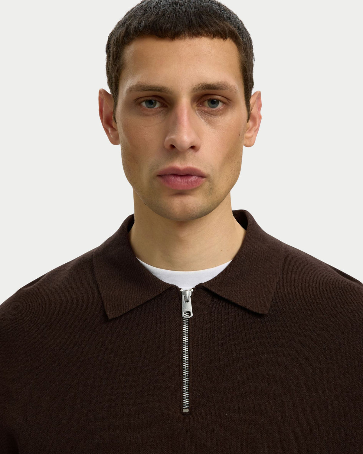Maglia polo con mezza zip regular fit