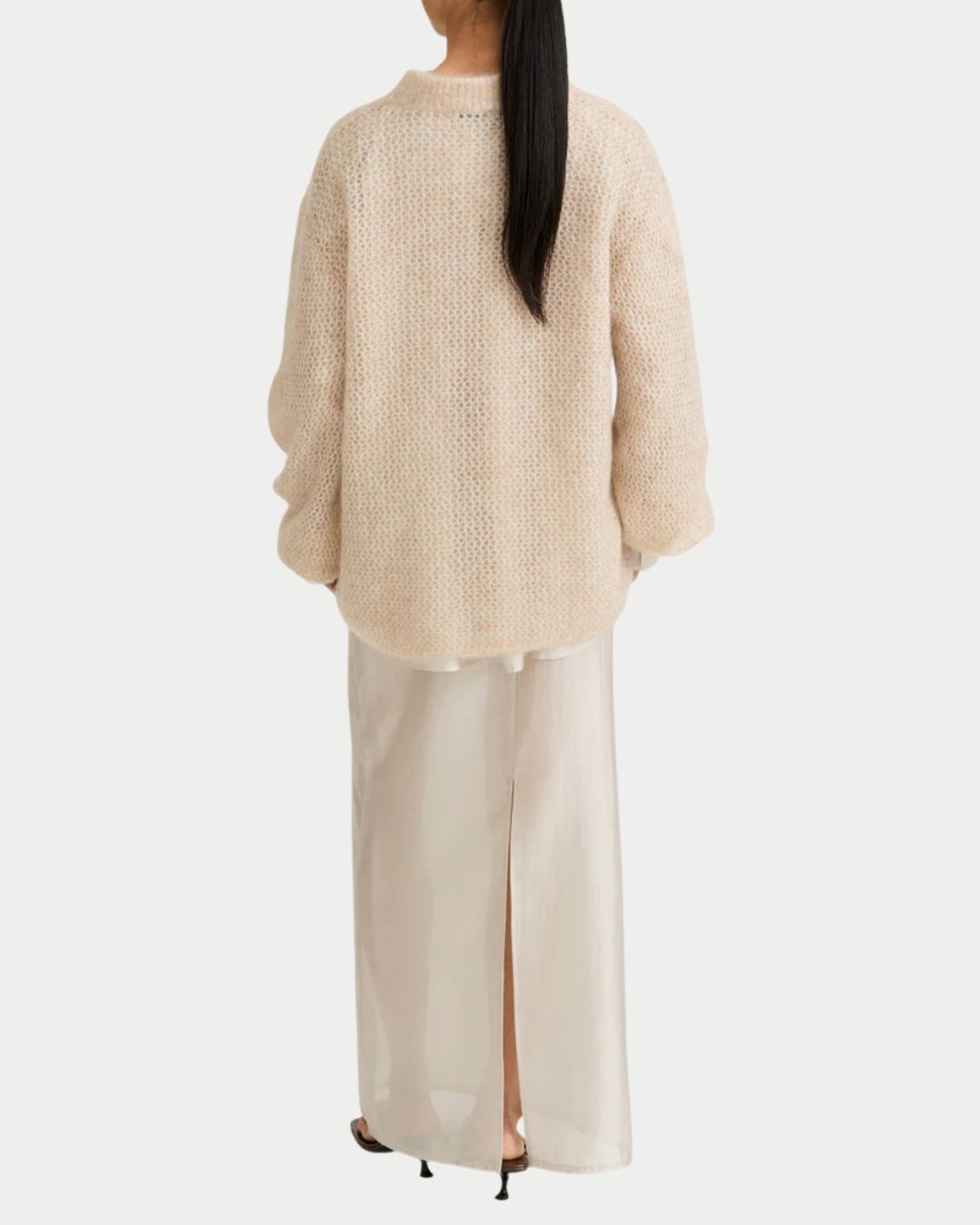 Maglia Nela in mohair oyster