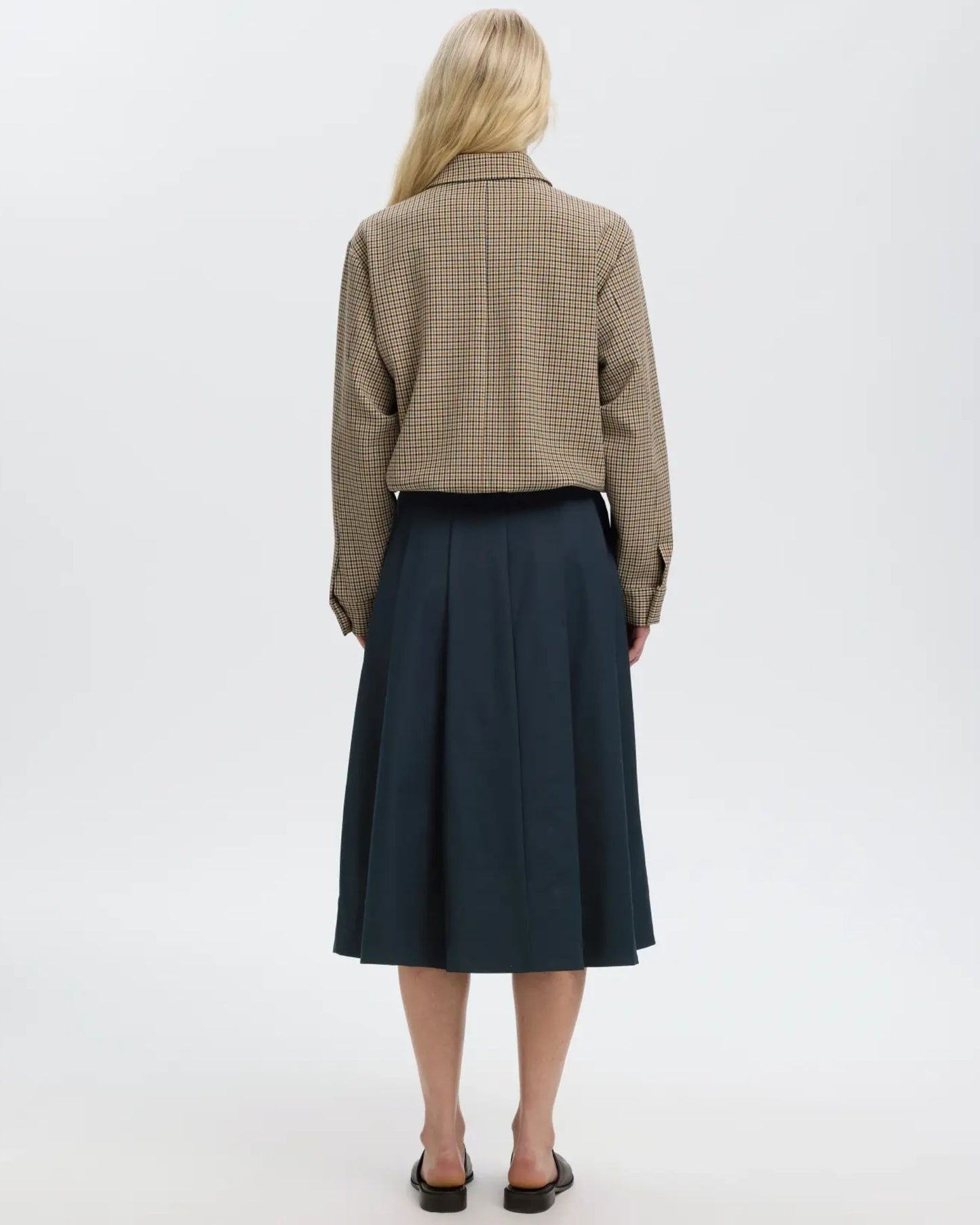 Gonna midi Heather in twill di cotone