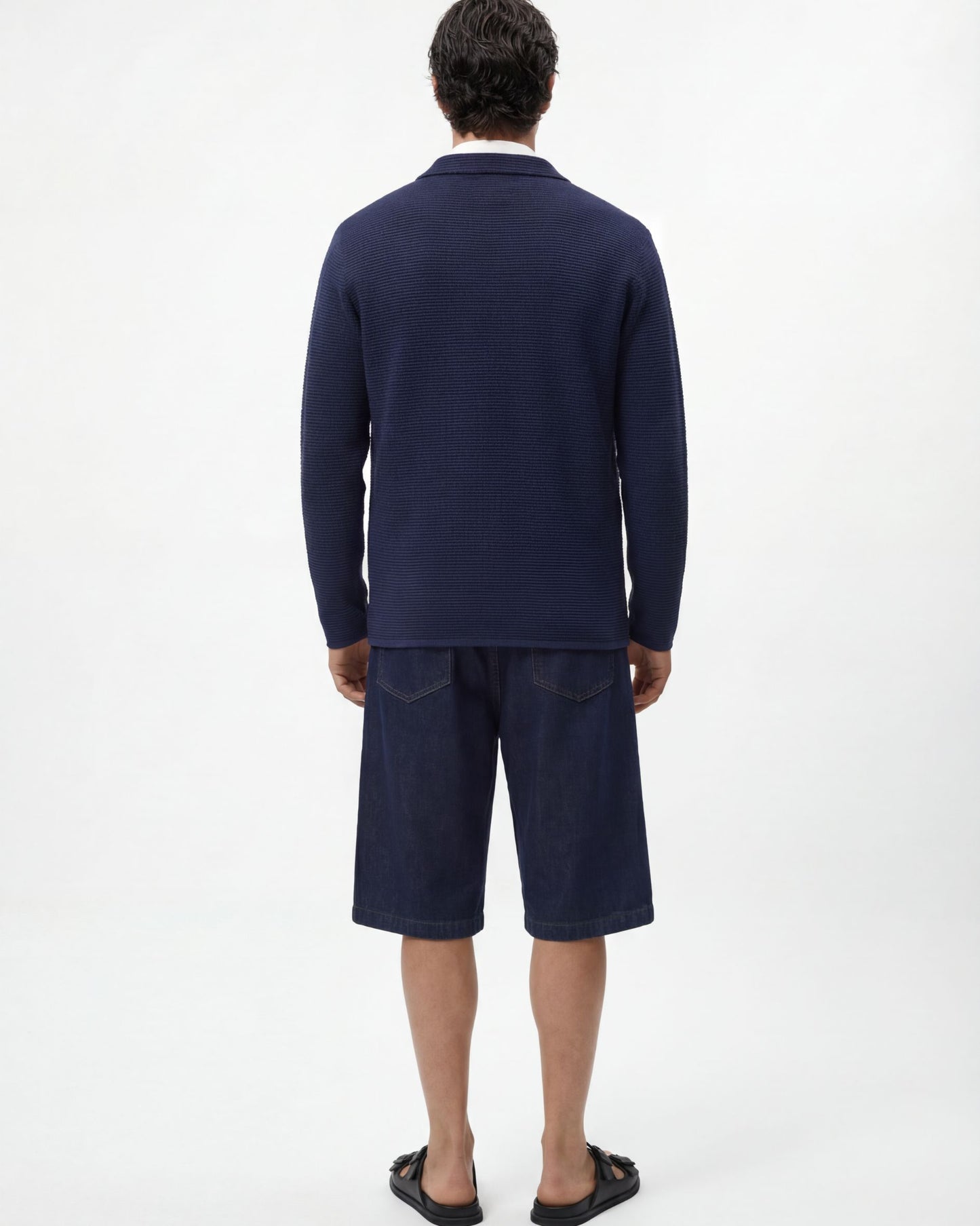 Blazer uomo in punto riso cotone crêpe
