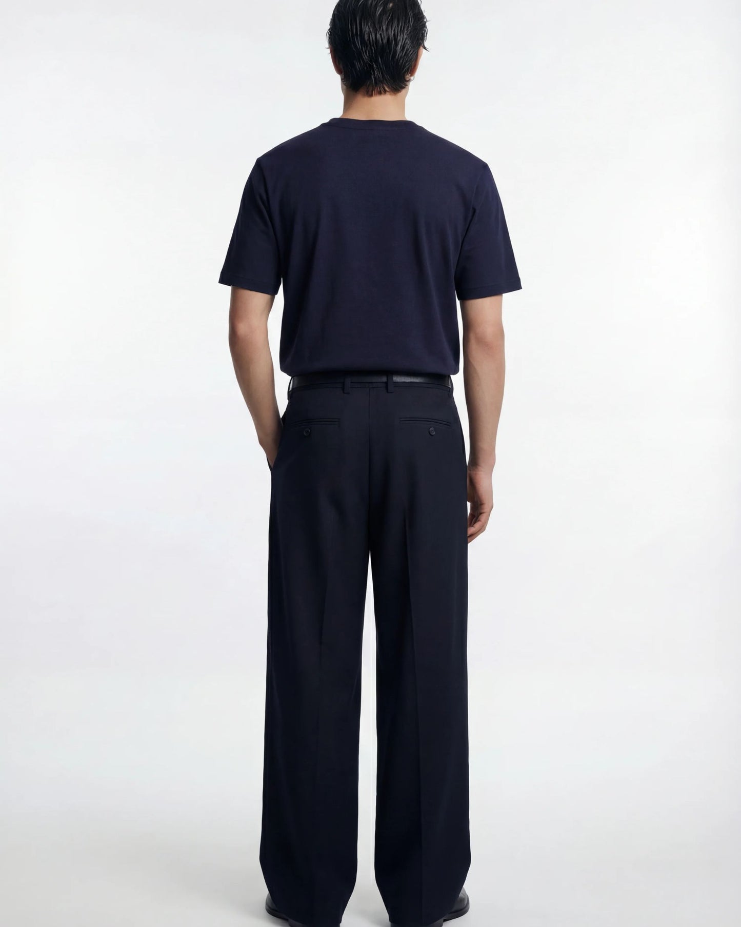 T-shirt basic in cotone blu scuro
