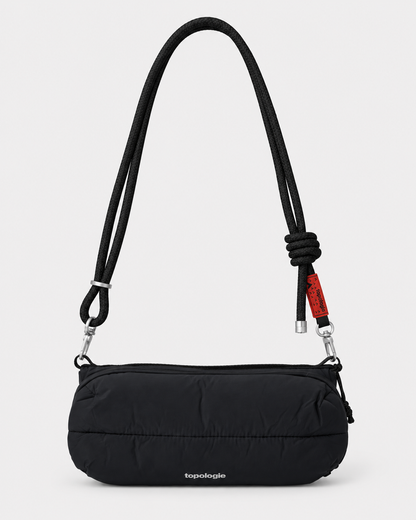 Borsa Bottle Sacoche M Black Silky Peach con tracolla 6mm Flash Black