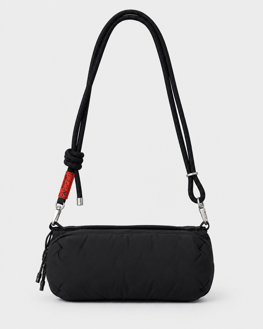 Borsa Bottle Sacoche M Black Silky Peach con tracolla 6mm Flash Black