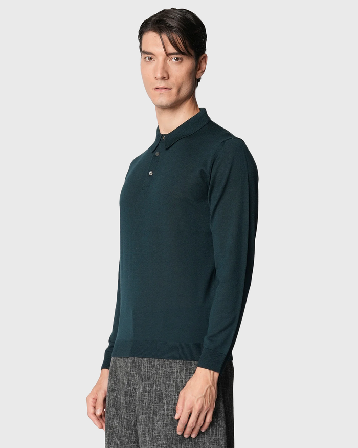 Maglia polo in lana merino