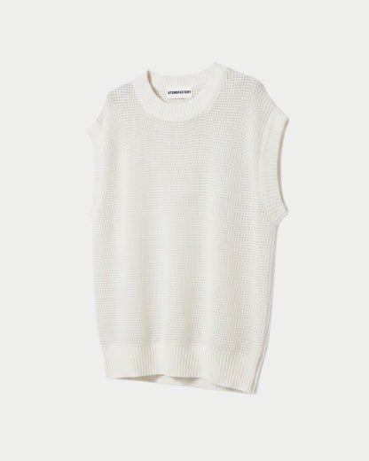Perforated mesh sleeveless top