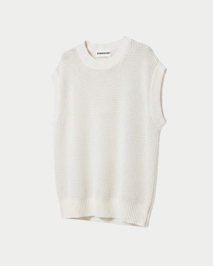 Perforated mesh sleeveless top