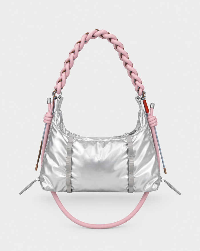 Borsa hobo mini in argento