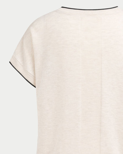 T-shirt in maglia con finiture arrotolate