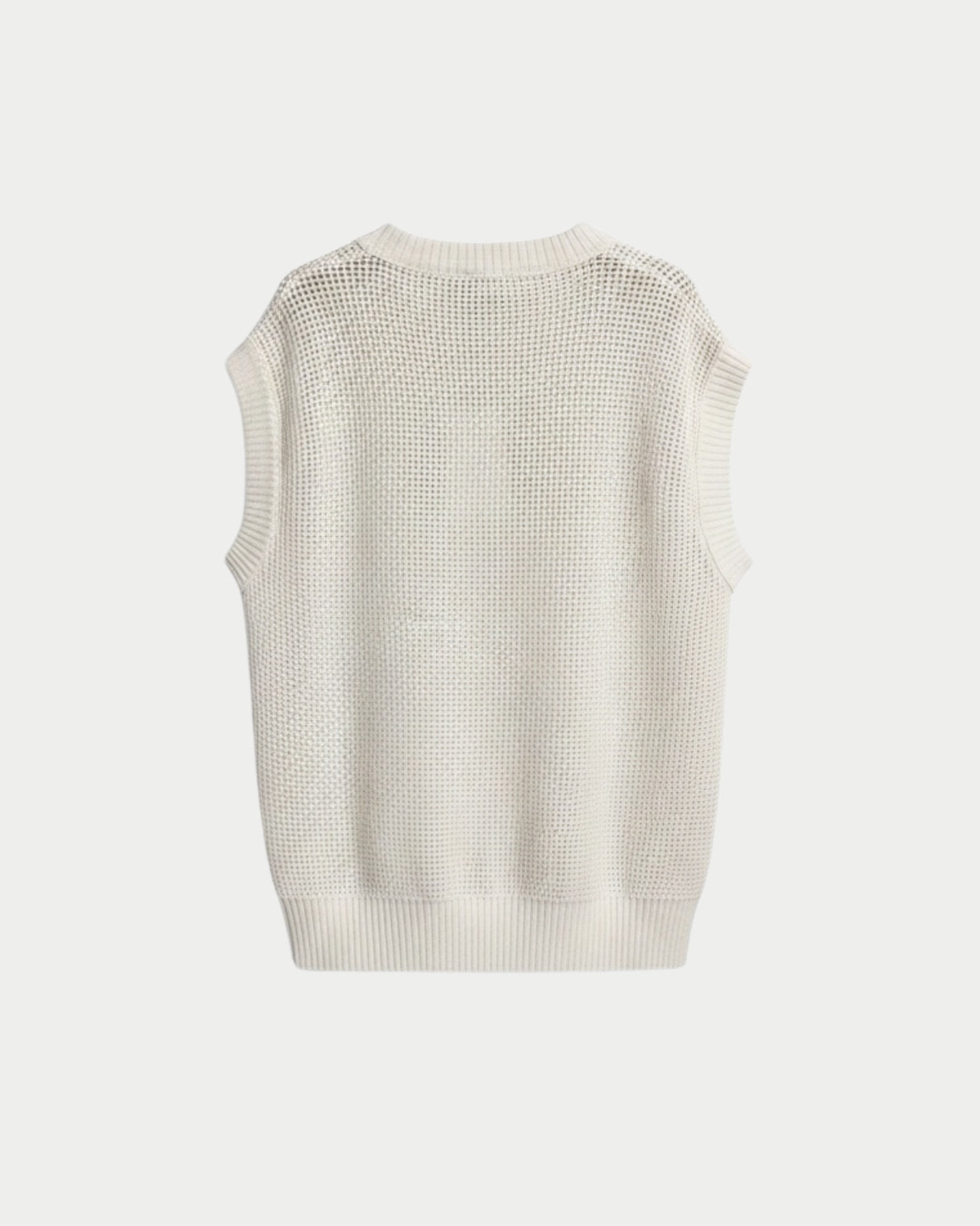 Perforated mesh sleeveless top
