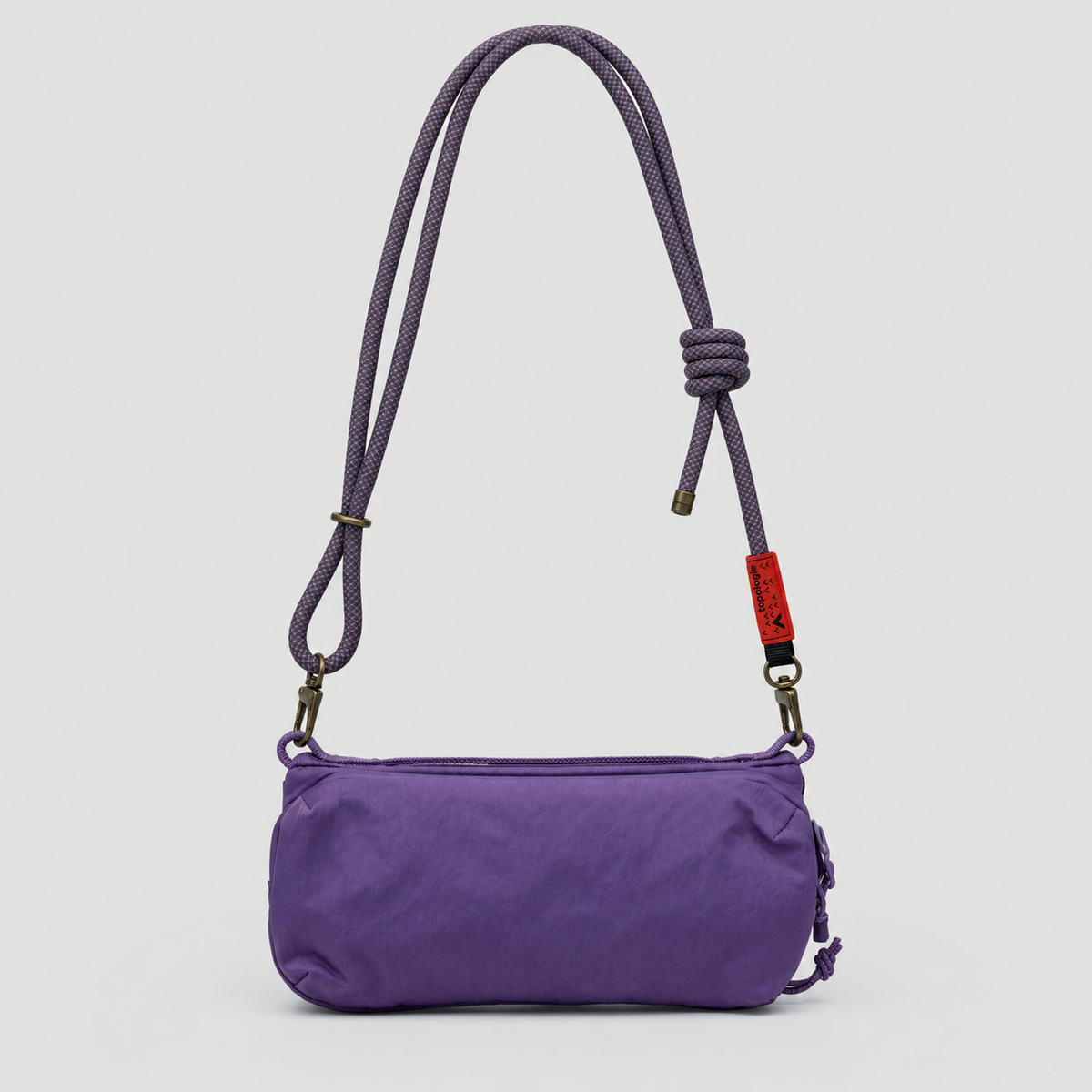 Borsa Bottle Sacoche M Purple Washed Silk Nylon con tracolla 8mm Patrician Lattice