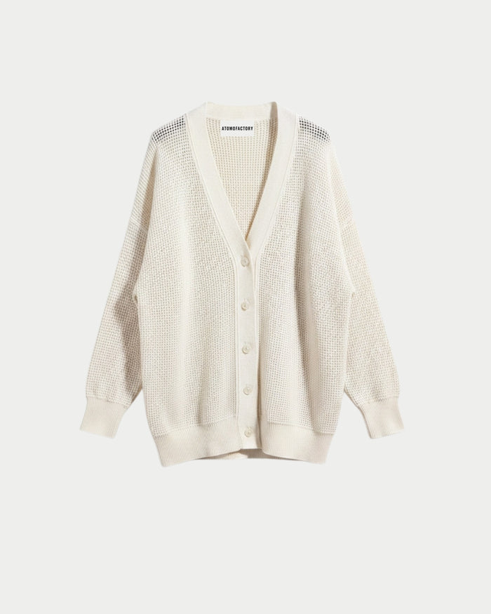 Openwork mesh cardigan