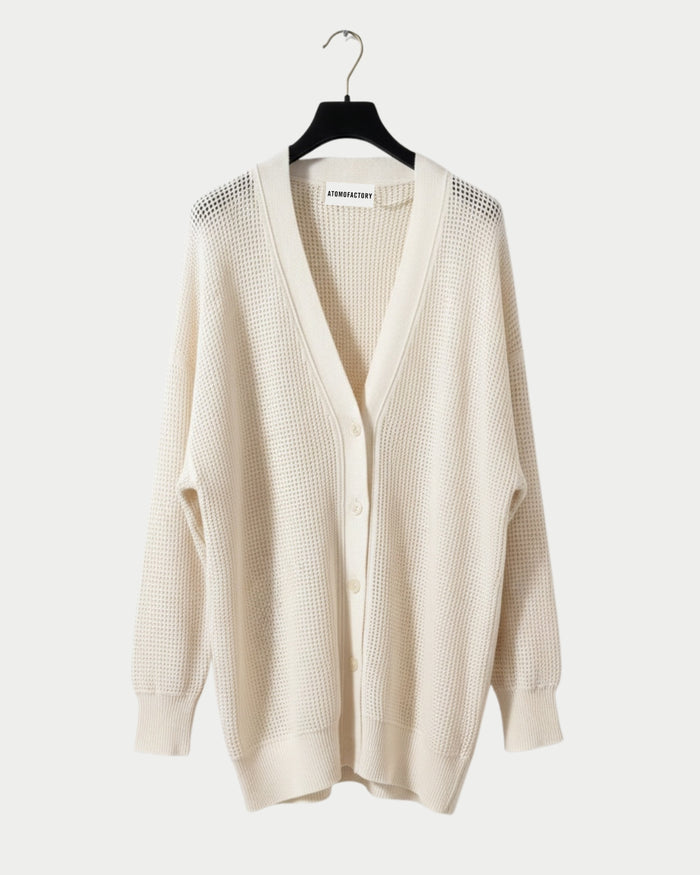 Openwork mesh cardigan