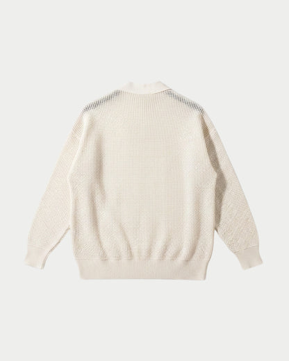 Openwork mesh cardigan
