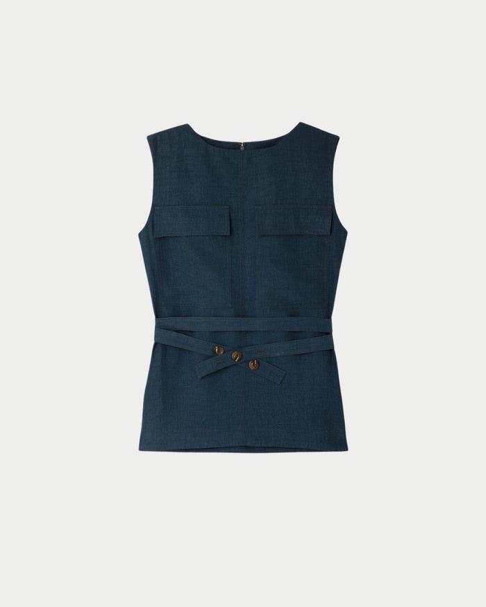 Isra lyocell and linen blouse top