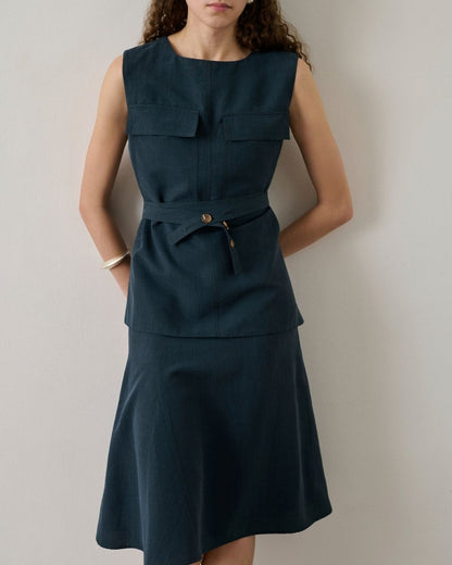 Isra lyocell and linen blouse top