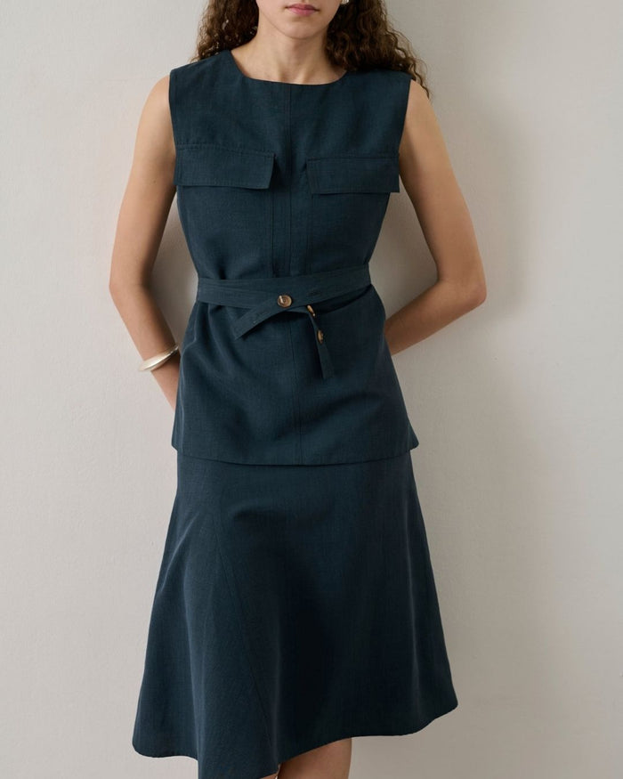 Isra lyocell and linen blouse top