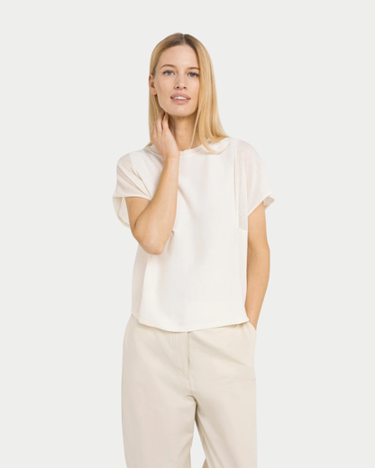 T-Shirt mit transparenten Kurzärmeln