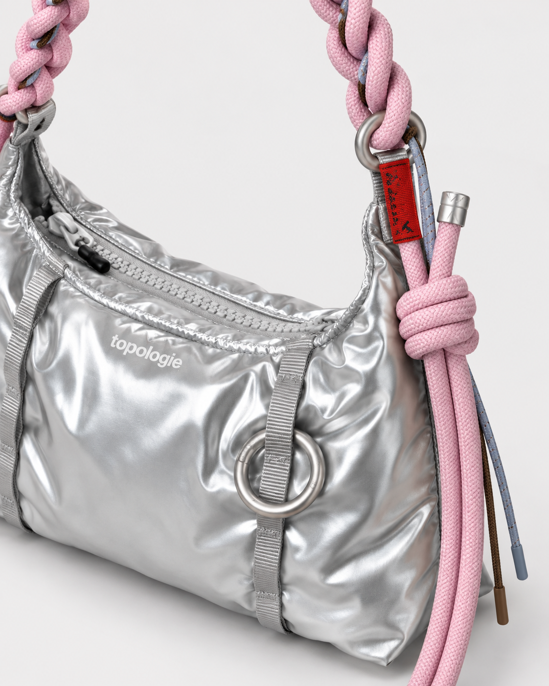 Borsa hobo mini in argento