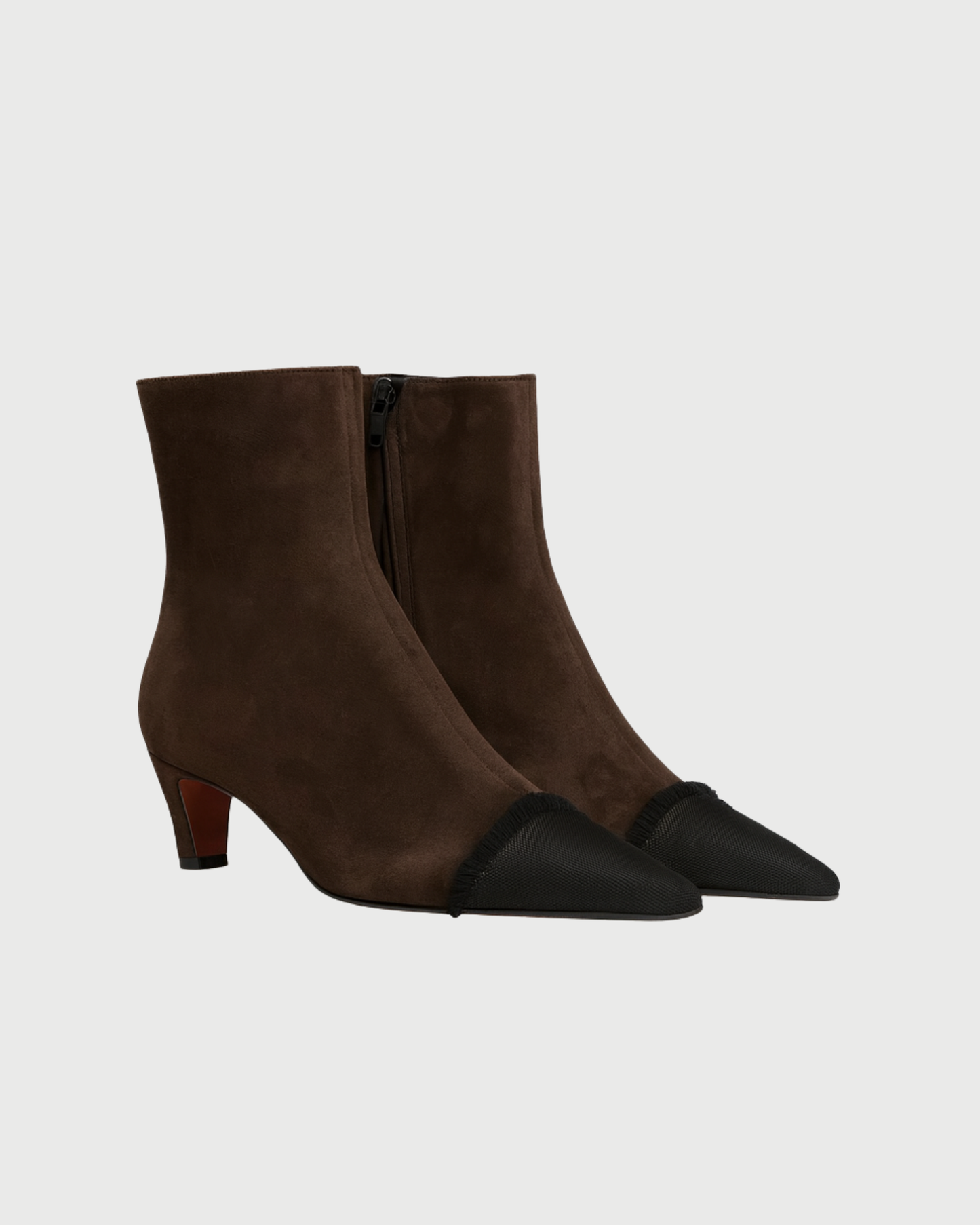 WILDLEDERSTIEFELETTE MIT GEFRANSTER SPITZE