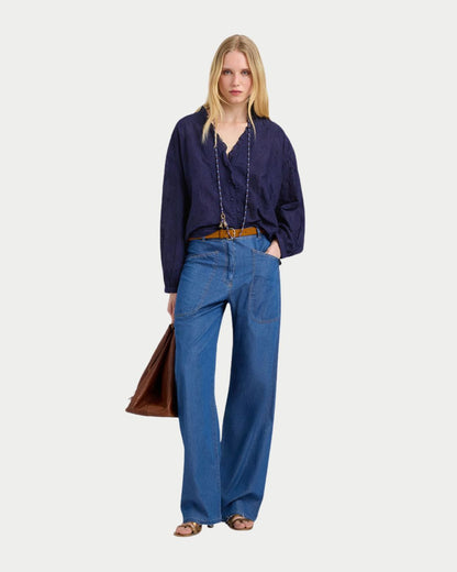 Rios embroidered voile shirt