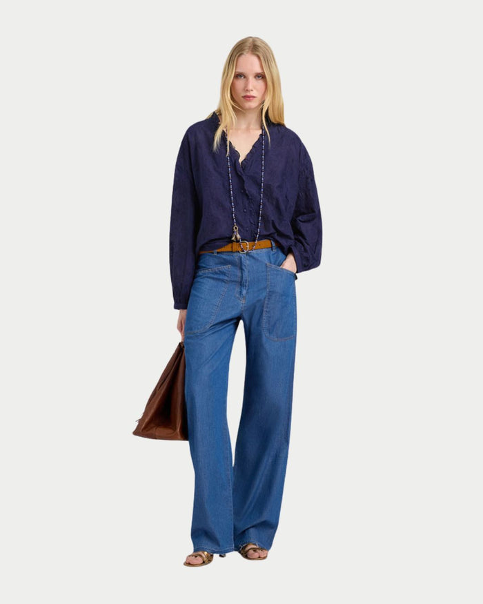 Camicia Rios in voile ricamato