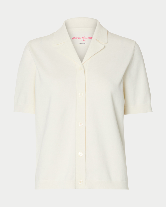 Maglia a collo polo amour knit