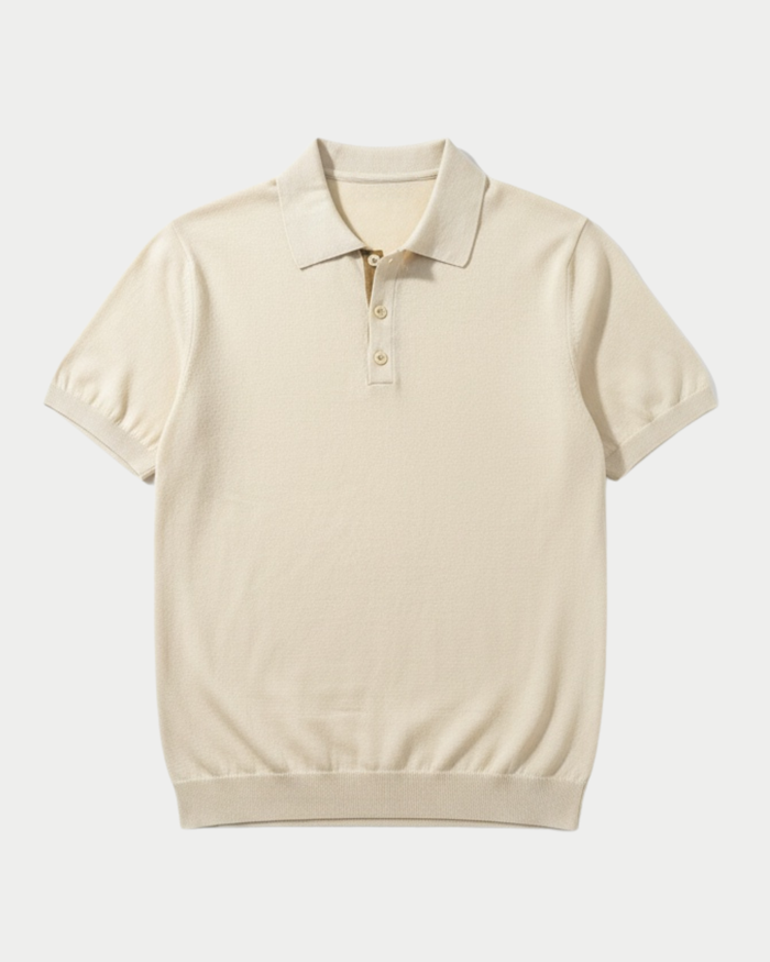 Knit polo shirt with contrast details