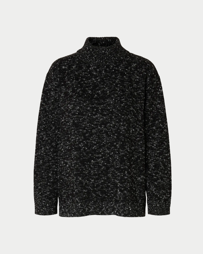 Maglia in maglia traforata a collo alto