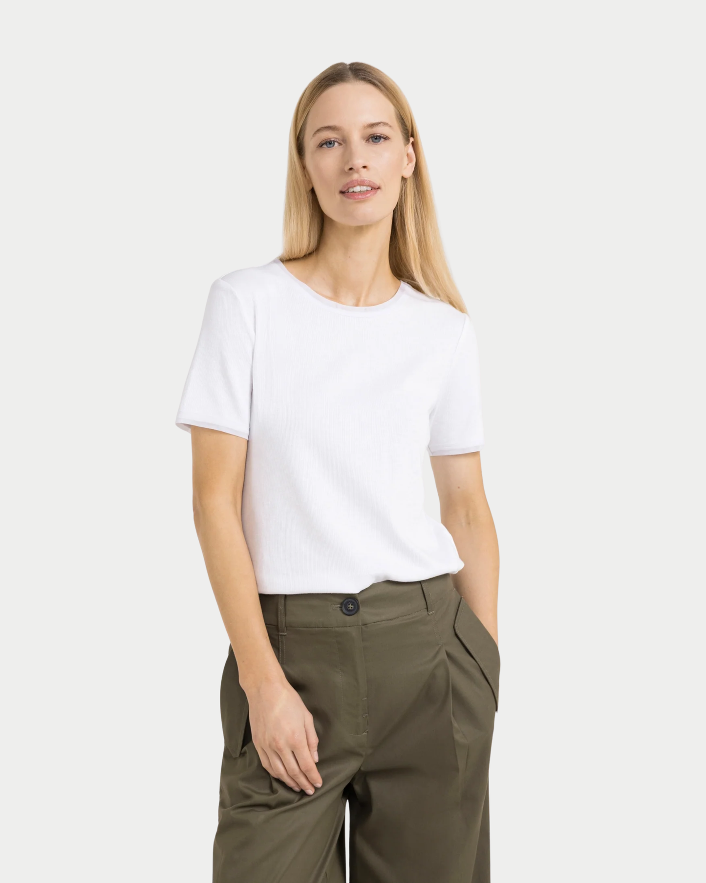 T-shirt con bordo in rete