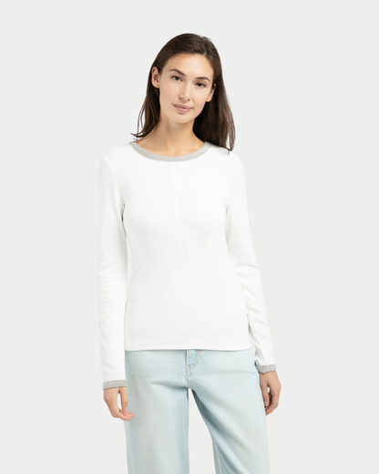 T-shirt a manica lunga con scollo rotondo
