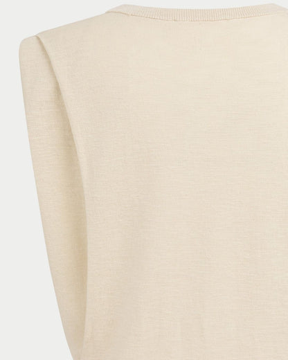 Maglia smanicata con dettaglio sulle spalle e bottoni
