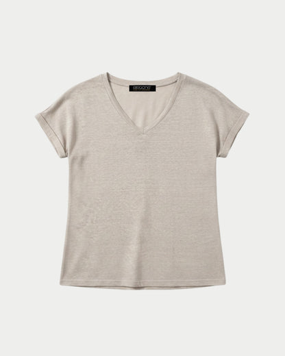 Regular fit T-shirt with V-neck and short sleeves