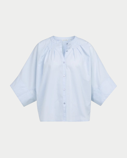 Camicia con maniche ampie e dettagli plissé