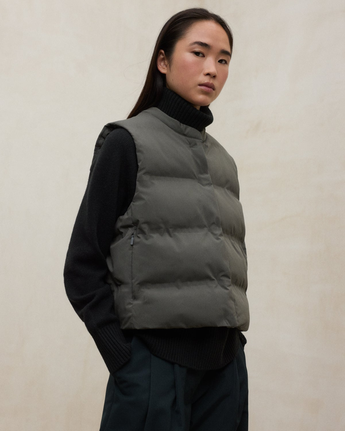 Recycled down vest jacket