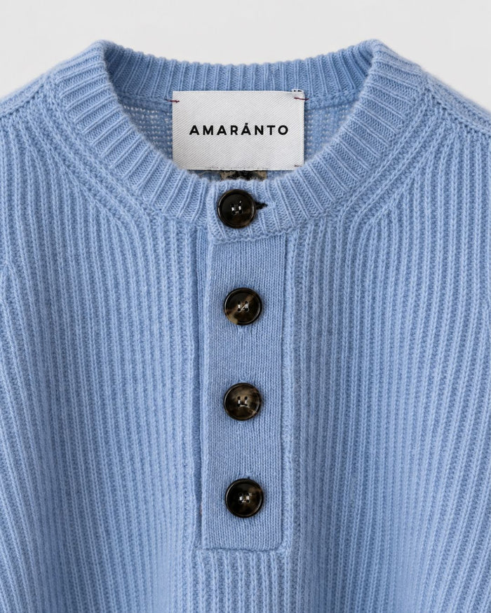 Serafino-Shirt aus Wolle und Kaschmir