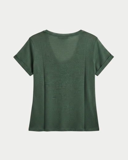 Regular fit T-shirt with U-neck and short sleeves