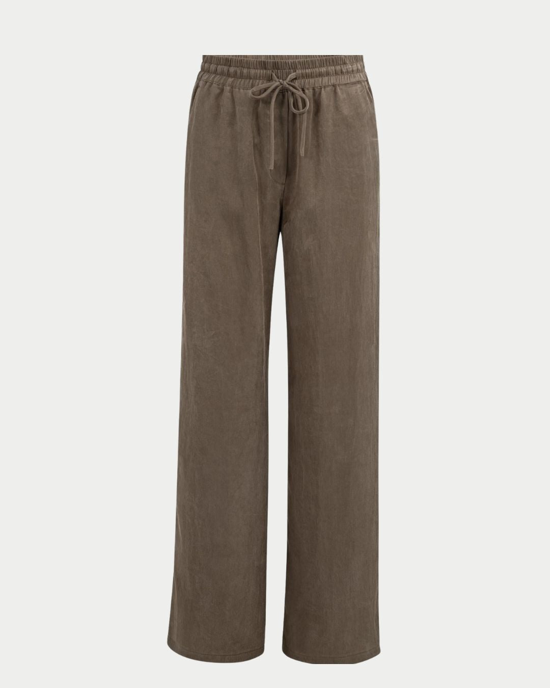 Pantaloni a gamba larga con elastico in vita