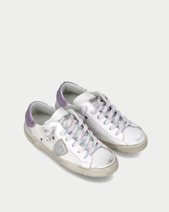 Sneakers Prsx Donna, Bianco Lilla metallizzato