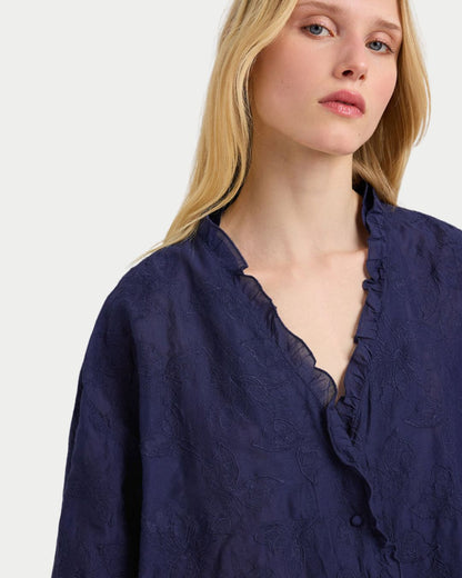 Rios embroidered voile shirt