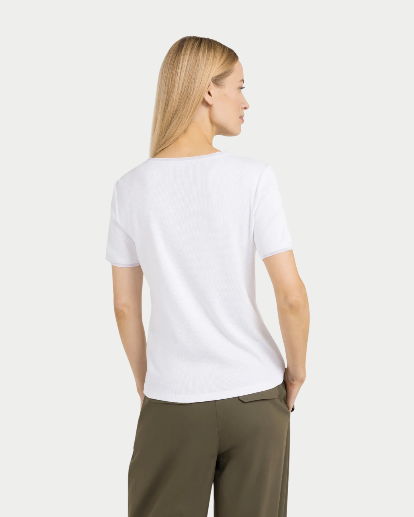 T-shirt con bordo in rete