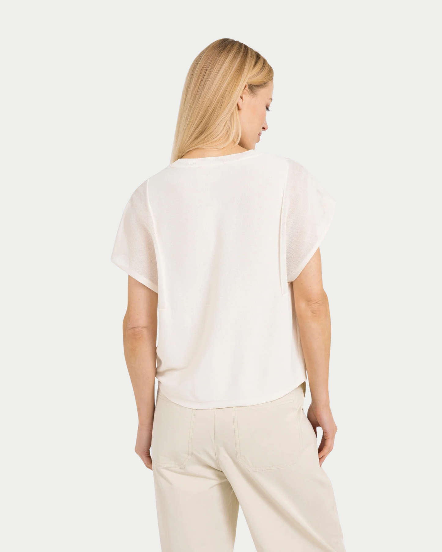 T-Shirt mit transparenten Kurzärmeln