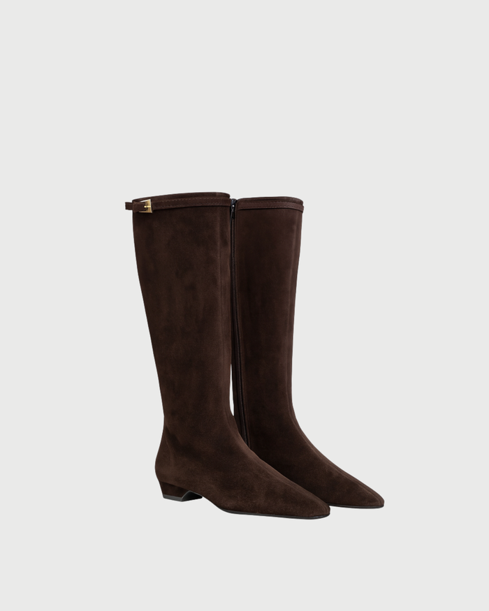 Stivale al ginocchio in camoscio