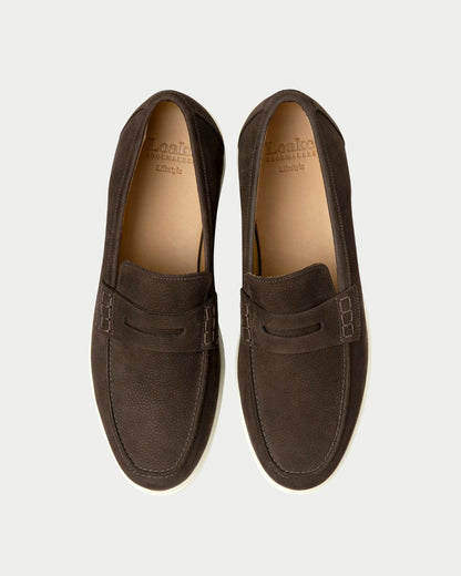 Mocassino Como in nubuck brown
