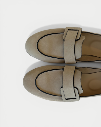 Mocassino in camoscio beige